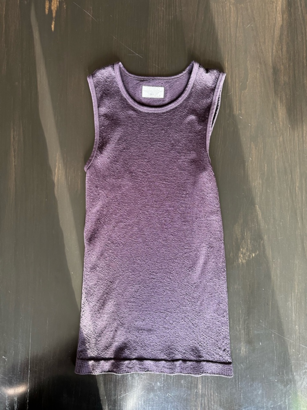 Athleta Ribbed Sleeveless Tank Dress in Deep Plum